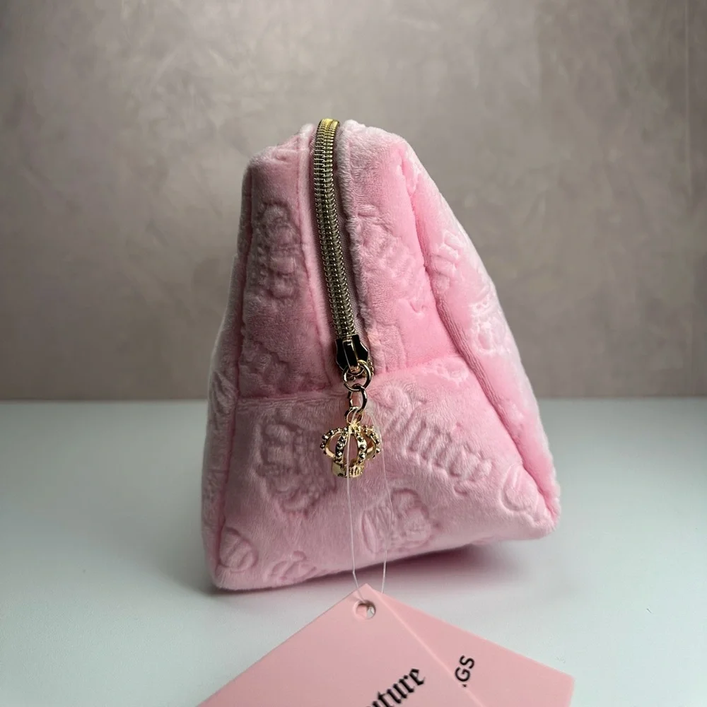 Juicy Couture Pink Embossed Crown Cosmetic Pouch